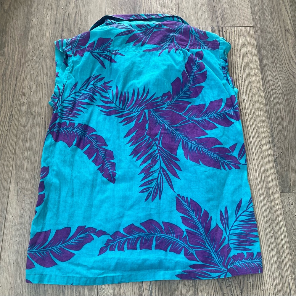 Vintage ‘80s Hilo Hattie’s Purple Hawaiian Top Sz S - Picture 3 of 5